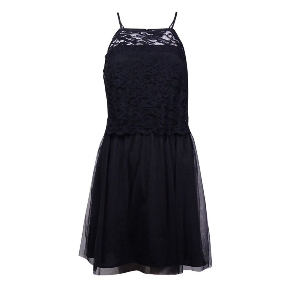 BCBGeneration Women's Popover-Lace Mesh Spaghetti Dress - Black